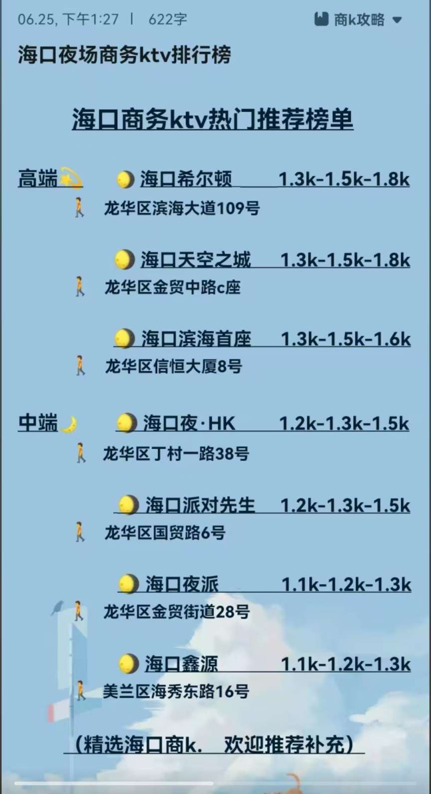 海口商K一览